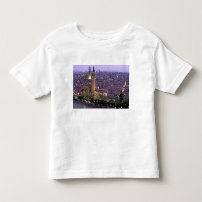 Camiseta Infantil Europa, Itália, Veneto, Verona. Ver a partir de Ca (Frente)