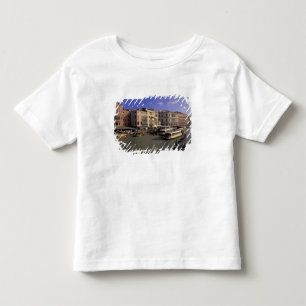 Camiseta Infantil Europa, Itália, Veneza, Tráfego de barcos pelo Ria