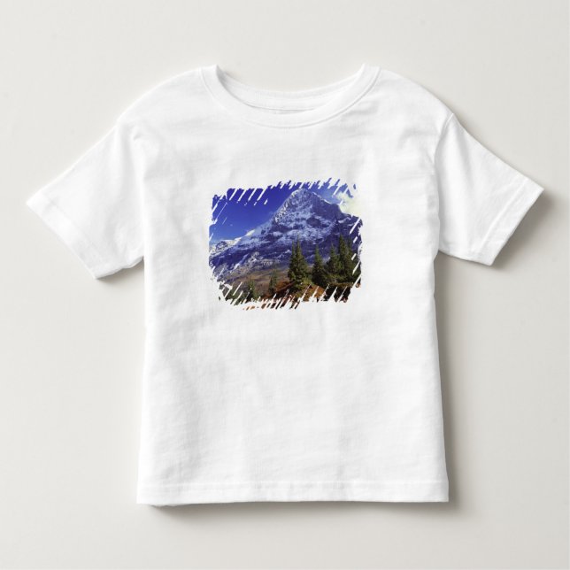 Camiseta Infantil Europa, Suiça, Eiger. Cores de outono (Frente)