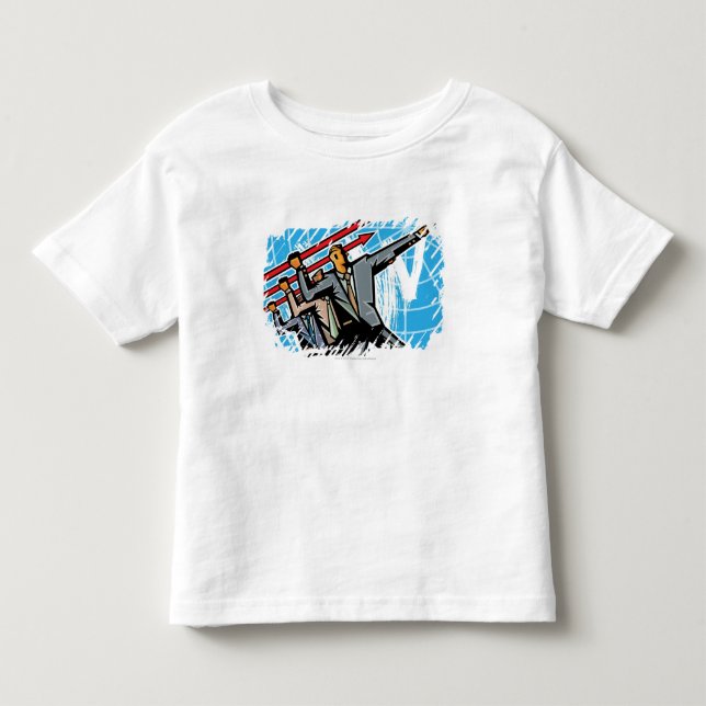 Camiseta Infantil Executivos que jogam o sinal da seta (Frente)