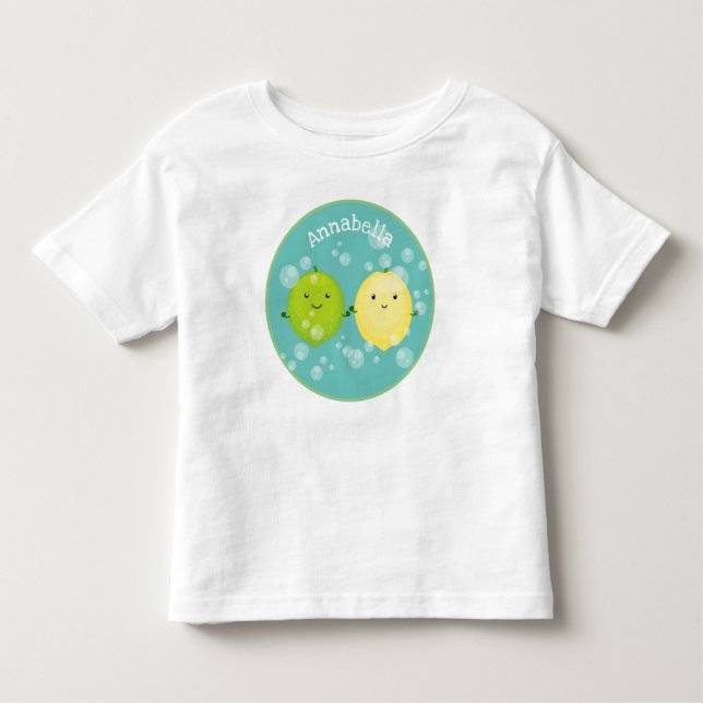 Camiseta Infantil Exemplo de desenho animado de limão de limão feliz (Frente)
