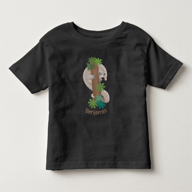 Camiseta Infantil Exemplo de tamanduá de pangolim feliz e bonito (Frente)