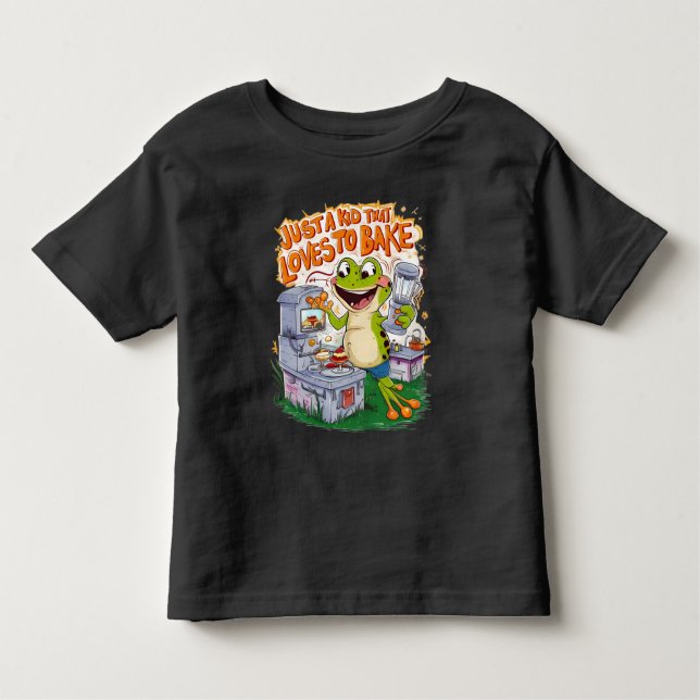 Camiseta Infantil Explorador Culinário: Sapos Armazenam Aventura (Frente)