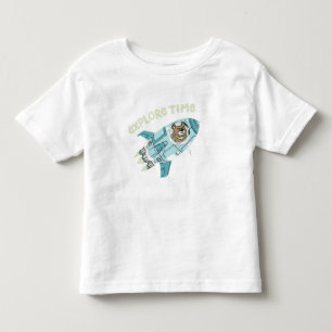 Camiseta Infantil Explore o Tempo" Astronauta Urso Foguete Espacial
