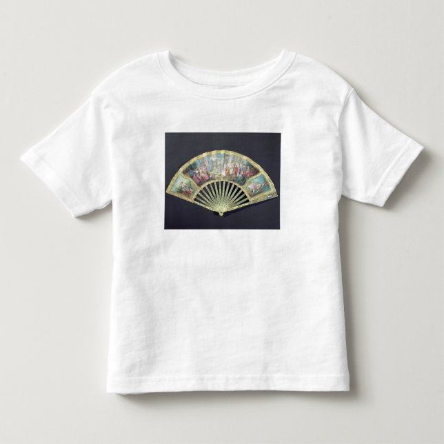 Camiseta Infantil Fã da corte, francês, século XVIII (marfim e w/c (Frente)