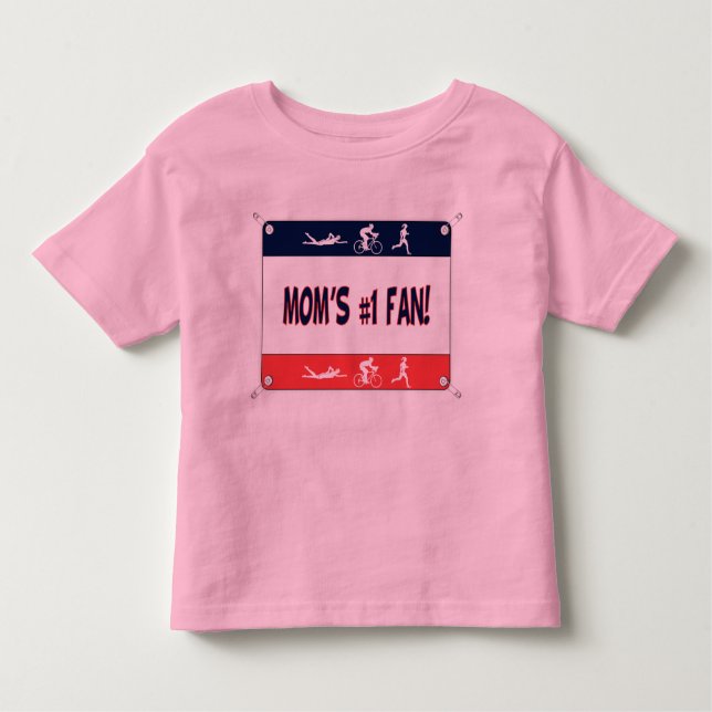 Camiseta Infantil Fã da mãe #1 do Triathlon (Frente)