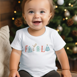 Camiseta Infantil Fa La Funny Natal Férias