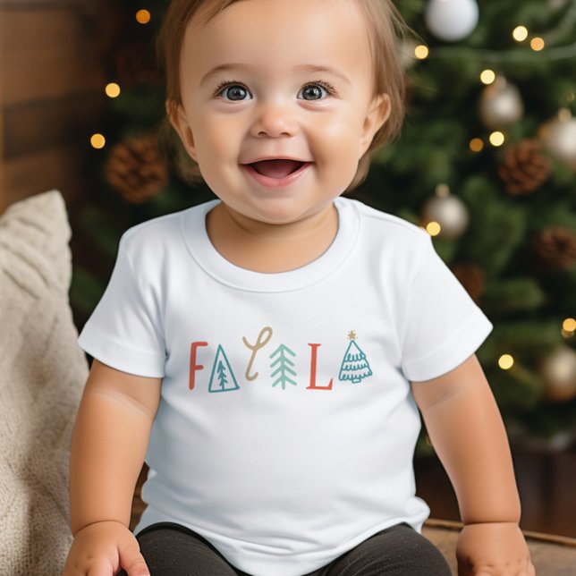 Camiseta Infantil Fa La Funny Natal Férias (Fa La La Funny Christmas Tree Holiday Toddler T-shirt)