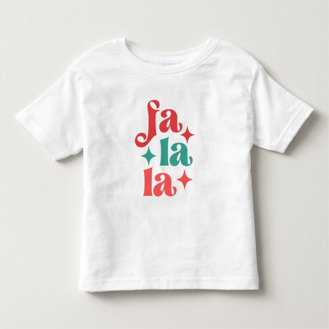 Camiseta Infantil Fa La La - Design de Tipografia Festiva Foliday (Frente)