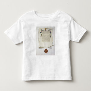 Camiseta Infantil Fac-simile a edição da Magna Carta, primeiros