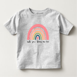 Camiseta Infantil Faça seus sonhos se tornarem verdadeiros Arco-Íris