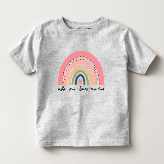 Camiseta Infantil Faça seus sonhos se tornarem verdadeiros Arco-Íris (Frente)