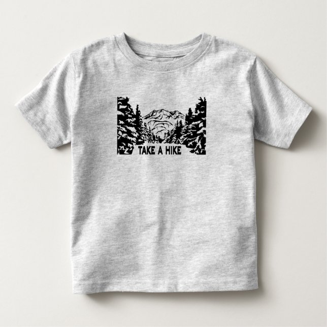 Camiseta Infantil Faça uma citação de Hike, paisagem monocromática d (Frente)