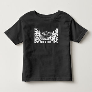 Camiseta Infantil Faça uma citação de Hike, paisagem monocromática d