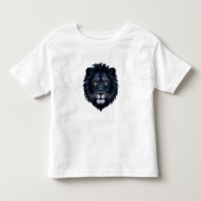 Camiseta Infantil Face de Leão Preto (Frente)