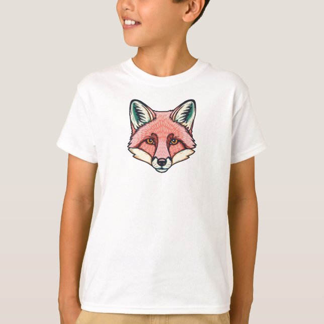 Camiseta Infantil Face de Raposa Rosa  (Frente)