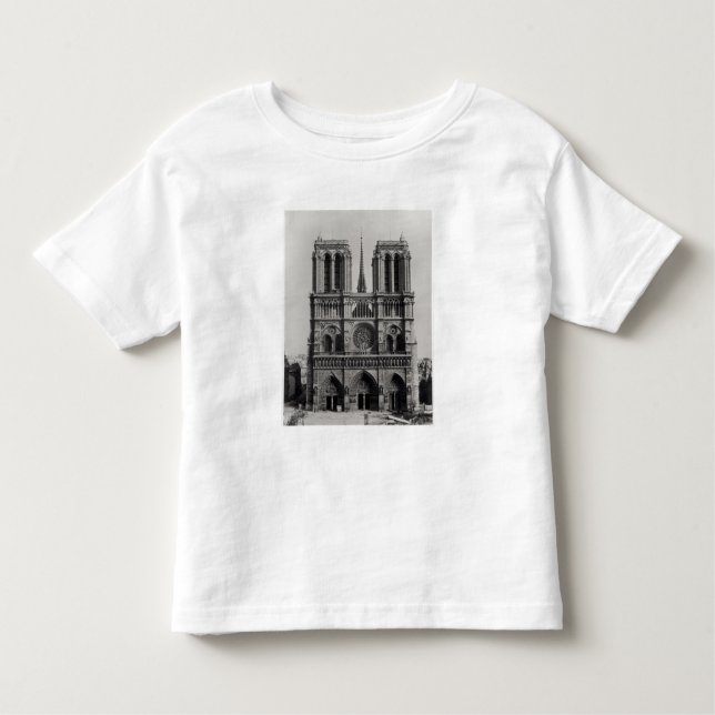 Camiseta Infantil Fachada de Notre-Dame, Paris, final do século XIX (Frente)