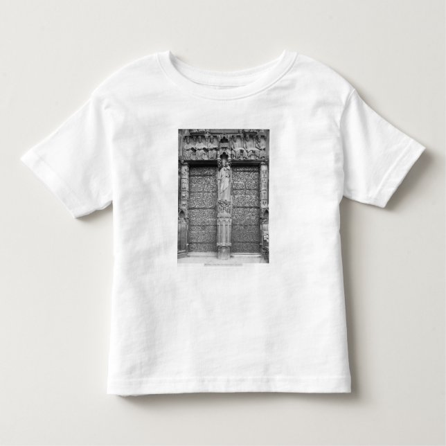 Camiseta Infantil Fachada de Notre-Dame, portal esquerdo, Paris (Frente)