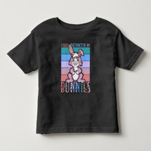 Camiseta Infantil Facilmente distraído por Bunnies Cute Bunny Lover
