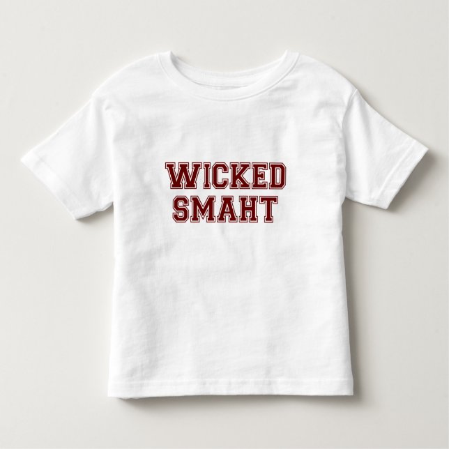 Camiseta Infantil Faculdade esperta má Boston (de Smaht) (Frente)