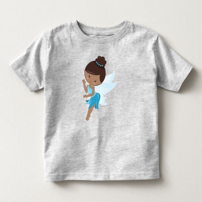 Camiseta Infantil Fada Afro-Americana, Fada Mágica, Fada Florestal (Frente)