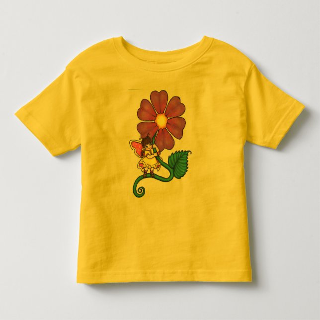 Camiseta Infantil fada da flor (Frente)