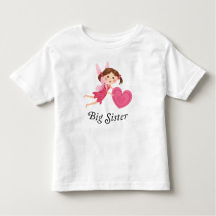 Camiseta Infantil Fada da irmã mais velha com o t-shirt do coração