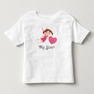 Camiseta Infantil Fada da irmã mais velha com o t-shirt do coração