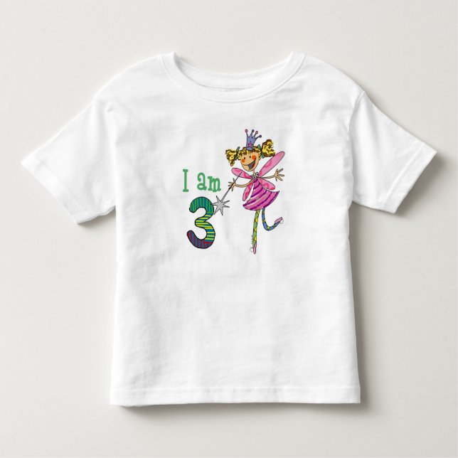 Camiseta Infantil Fada da princesa de 3 anos (Frente)