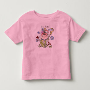 Camiseta Infantil Fada de Jardim Flor da Irmã Maior
