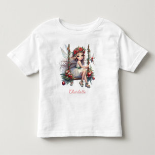 Camiseta Infantil Fada de Natal com Aquarela