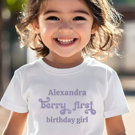 Camiseta Infantil Fada Roxa Primeiro Berry Primeiro Aniversário