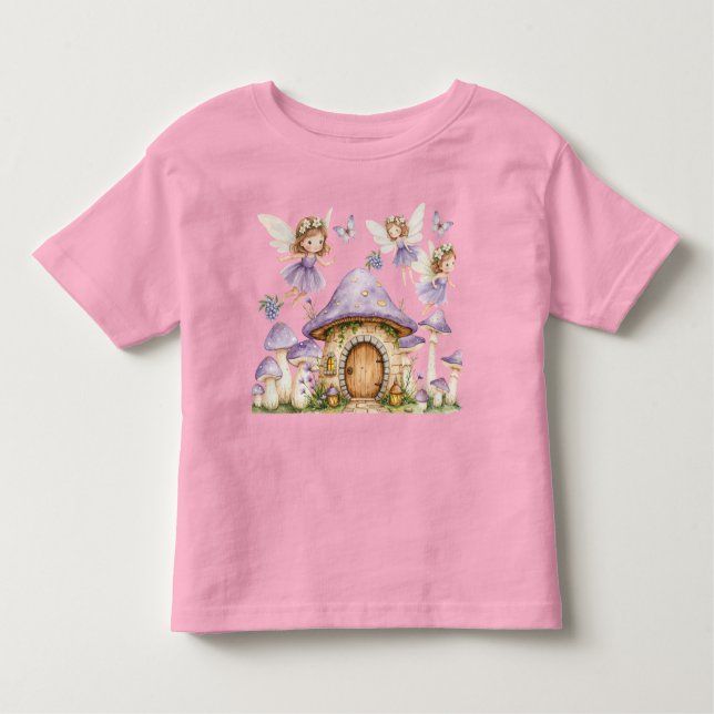 Camiseta Infantil Fadas Mágicas Jardim Roxo (Frente)