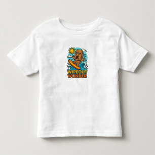 Camiseta Infantil Falha no Surf Wipeout Moai Chibi