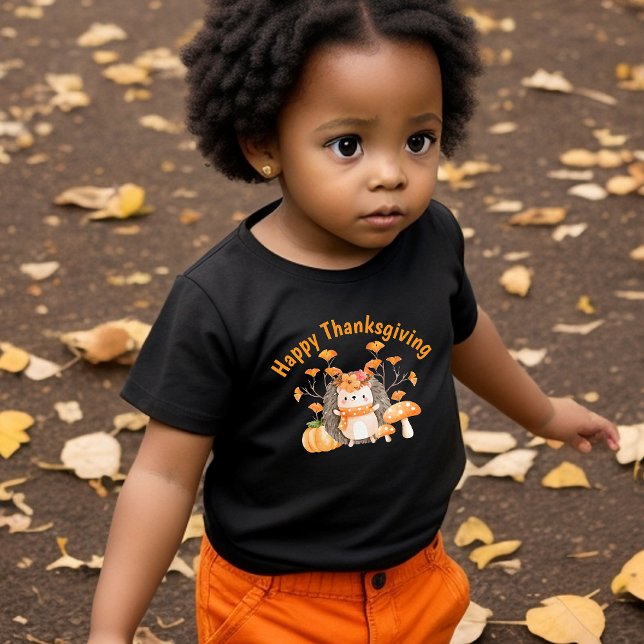 Camiseta Infantil Fall Hedgehog Feliz Dia de Ação de Graças Toddler (Criador carregado)