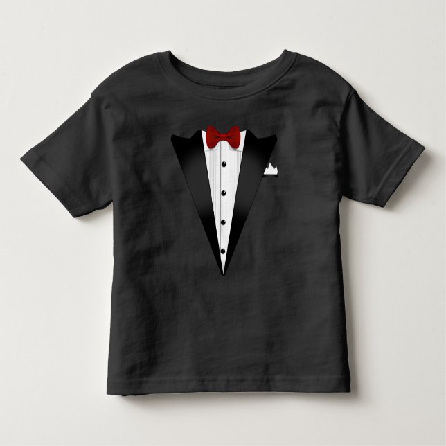 Camiseta Infantil Falso Costume de Tuxedo (Frente)