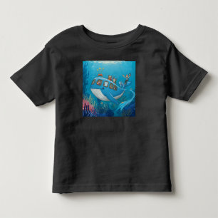 Camiseta Infantil Família de Lontra Fofa Baleia Ônibus Aventura Suba