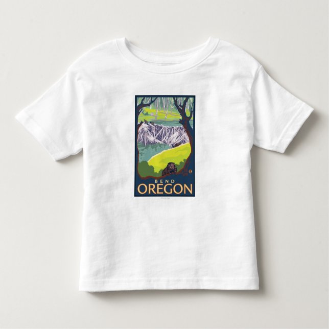Camiseta Infantil Família do castor - curvatura, Oregon (Frente)
