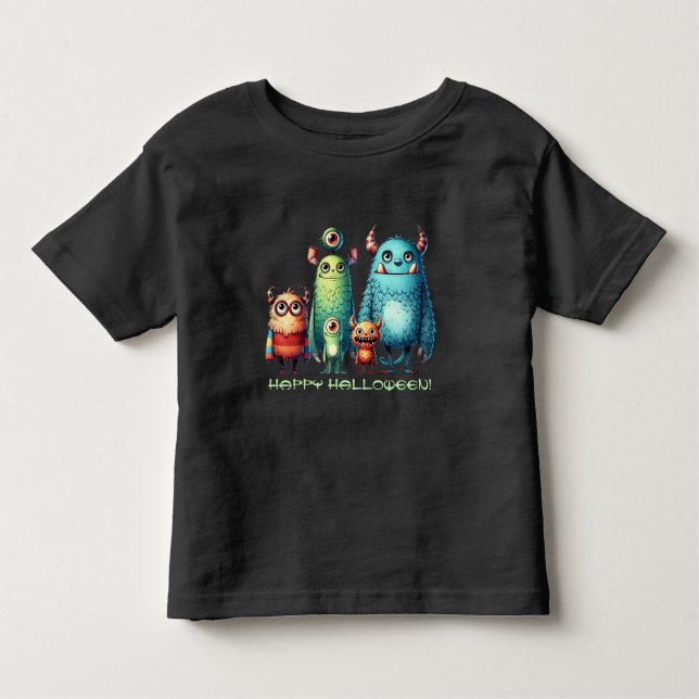 Camiseta Infantil Família Monstro - Feliz Dia das Bruxas! (Frente)