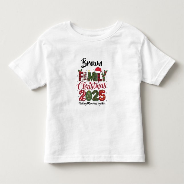 Camiseta Infantil  Family Christmas 2025 customizable Matching (Frente)