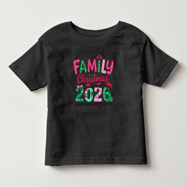 Camiseta Infantil Family Christmas 2026 Matching T-Shirt (Frente)