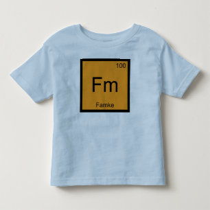Camiseta Infantil Famke Nome Química Elemento Tabela Periódica