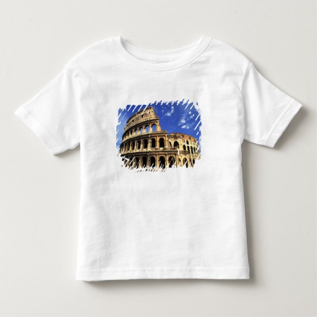 Camiseta Infantil Famosas ruínas do Coliseu em Roma Itália (Frente)