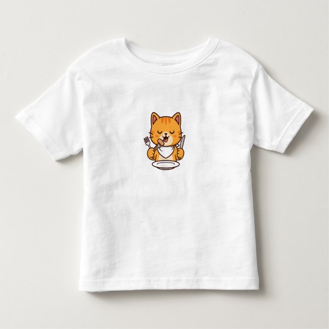 Camiseta Infantil Fancy Cat Dining - T-Shirt (Frente)