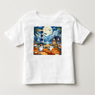 Camiseta Infantil Fantasma/abóboras do Dia das Bruxas Justo/Costeiro