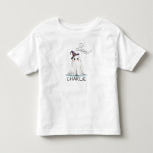 Camiseta Infantil Fantasma Bonita com o Chapéu das Bruxas Personaliz