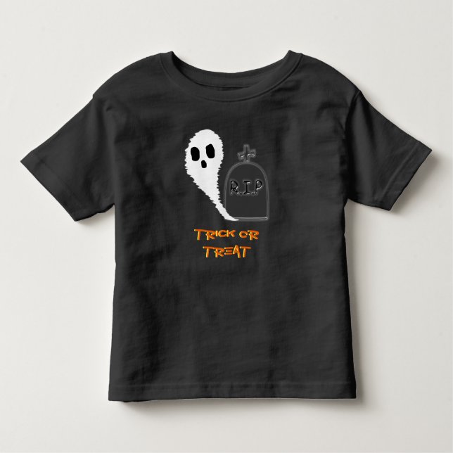 Camiseta Infantil Fantasma Louco Com Camisa-T Grave Halloween Toddle (Frente)
