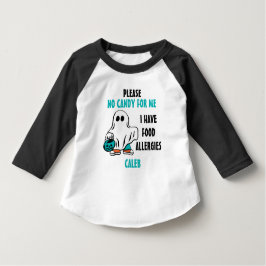 Camiseta Infantil Fantasma personalizado do alerta da alergia de
