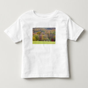 Camiseta Infantil Fardos de feno e folhagem de outono, em uma fazend