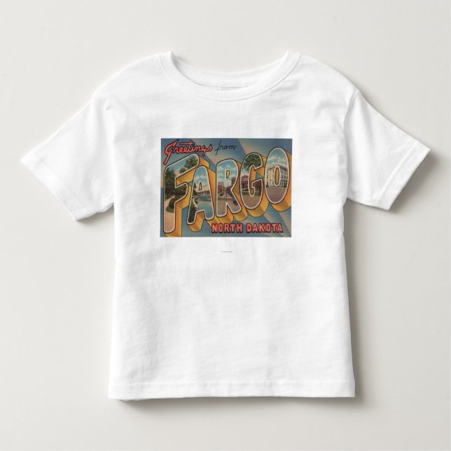 Camiseta Infantil Fargo, North Dakota - grandes cenas da letra (Frente)